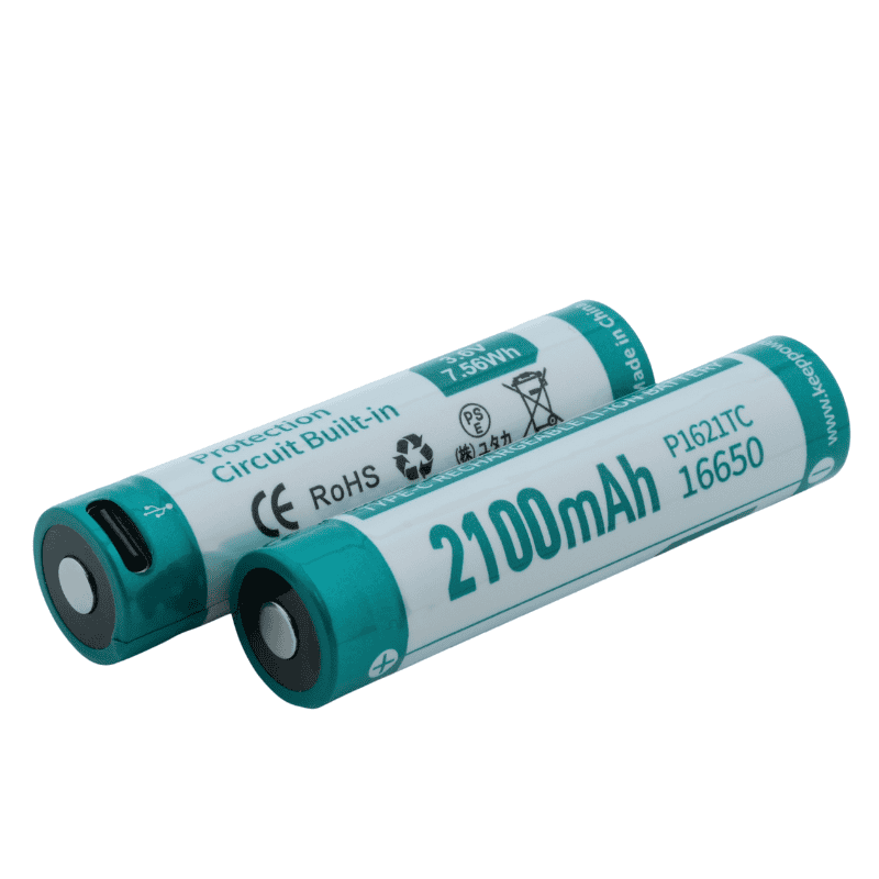Keeppower P1621TC TYPE-C USB 16650 3.6V 2100mAh Rechargeable Li